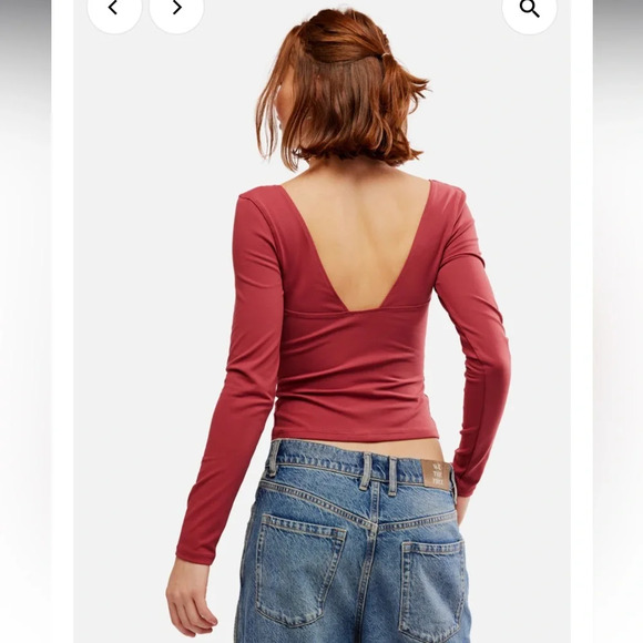 Women’s Free People Duo Corset Long Sleeve Crop Top (Plum) Size Medium - Picture 2 of 13